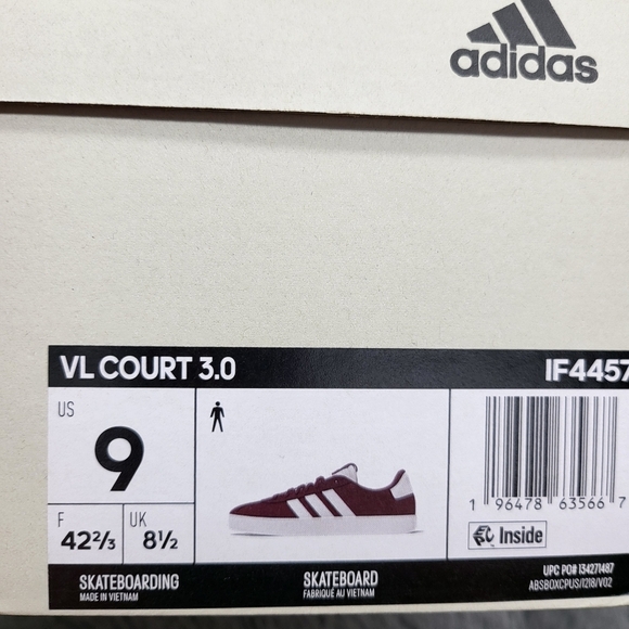 New Adidas VL Court 3.0 Men's Shoes Size 9 - Picture 7 of 7